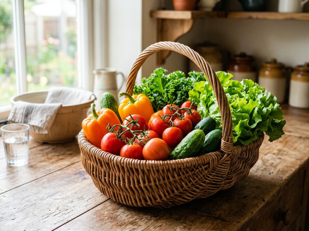 Fresh Groceries in Basket
